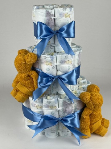 Luiertaart beren oker   diep blauw   2