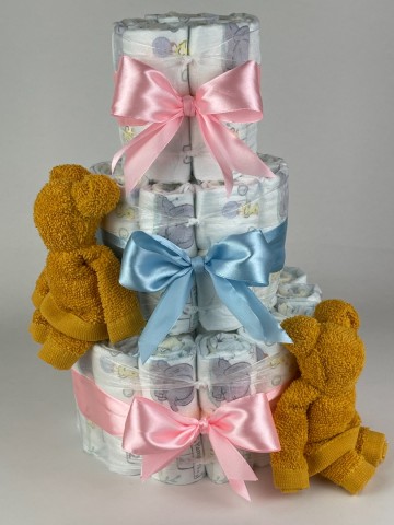 Luiertaart beren oker   roze   blauw   2