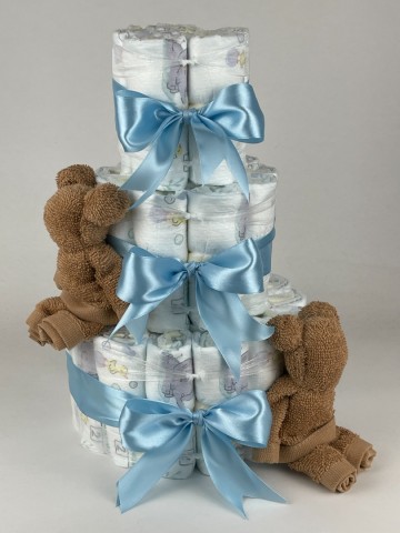 Luiertaart beren sand   blauw   2