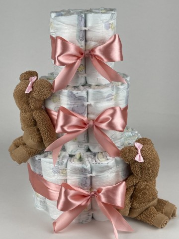 Luiertaart beren sand   donker poeder roze   2