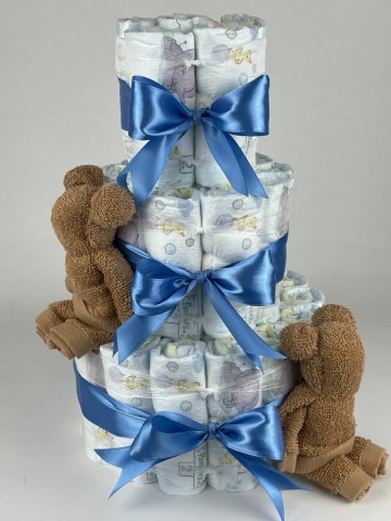 Luiertaart beren sand bruin   diep blauw   2