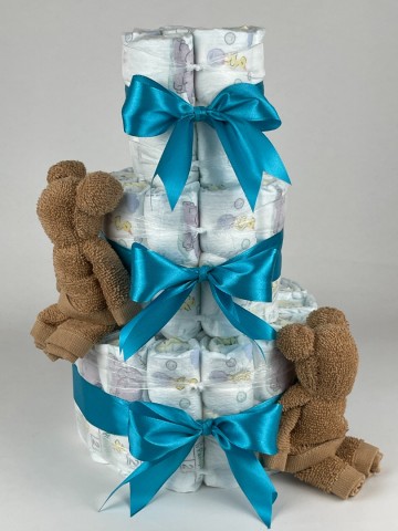 Luiertaart beren sand bruin   petrol   2