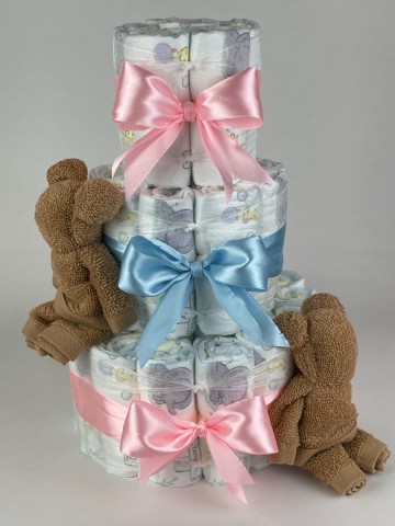 Luiertaart beren sand bruin   roze   blauw   2