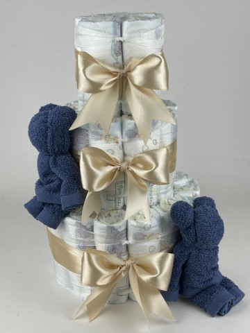 Luiertaart beren silk blauw   beige   2