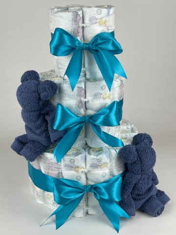 Luiertaart beren silk blauw   petrol  2