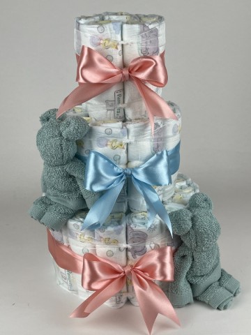 Luiertaart beren stone groen   donker poeder roze   blauw   2