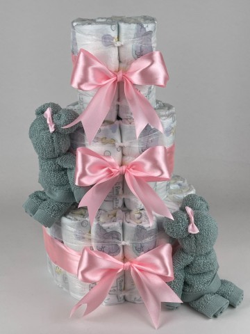 Luiertaart beren stone groen   roze   2