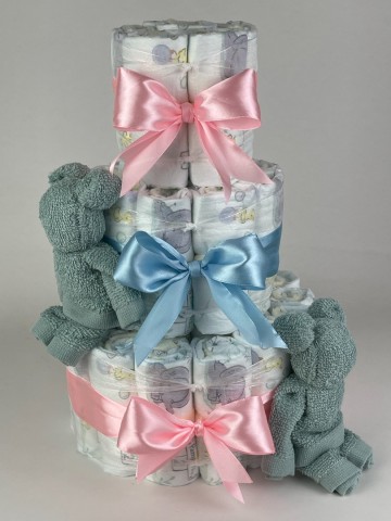 Luiertaart beren stone groen   roze   blauw   2