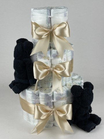 Luiertaart beren zwart   beige   2