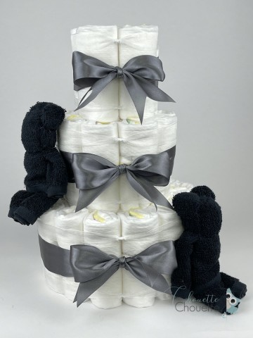 Luiertaart beren zwart   donker grijs