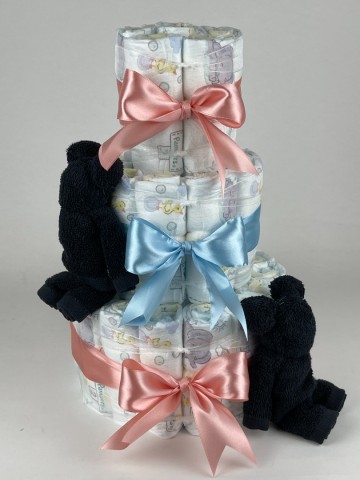 Luiertaart beren zwart   donker poeder roze   blauw   2