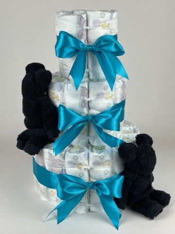 Luiertaart beren zwart   petrol  2