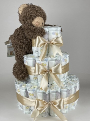 Luiertaart bunnies by the bay knuffel beer cubby beige 64   2