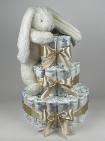 Luiertaart bunnies by the bay sneeuwkonijn beige 64   2