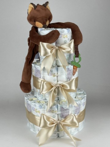 Luiertaart bunnies by the bay speenknuffel vos foxy beige   2