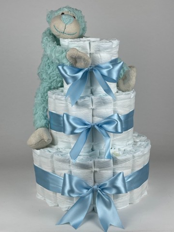 Luiertaart funnies aap mintgroen   blauw   2