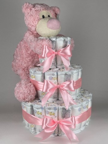 Luiertaart funnies beer felix roze   roze 64   2