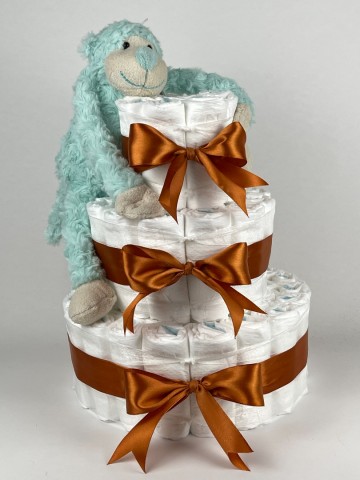 Luiertaart funnies knuffel aap groen   koper