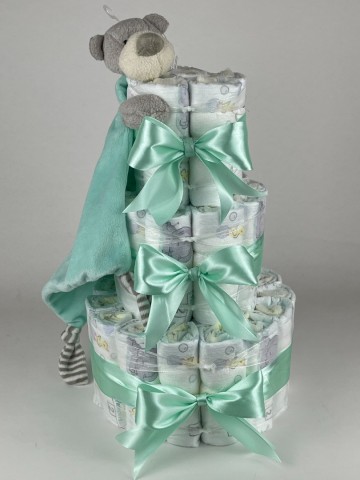 Luiertaart funnies knuffeldoek beer mintgroen   groen   2