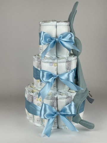 Luiertaart funnies knuffeldoek konijn snoes stone groen   blauw  2