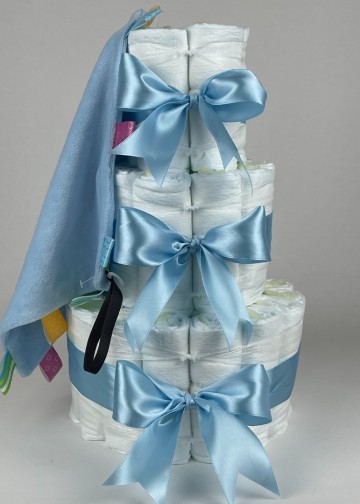 Luiertaart funnies knuffeldoek labels blauw   blauw   2