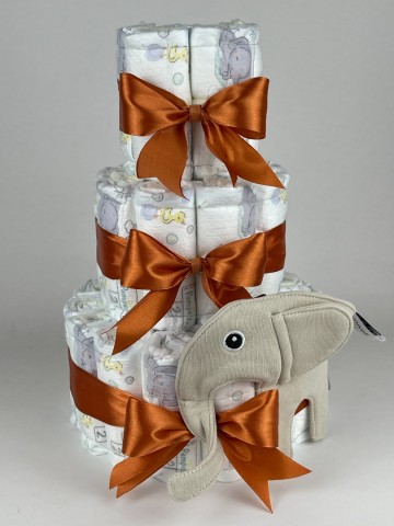 Luiertaart funnies knuffeldoek ollie olifant cream   koper   2
