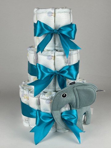 Luiertaart funnies knuffeldoekje ollie olifant stone groen   petrol   2