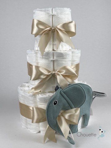 Luiertaart funnies olifant ollie stone groen   beige