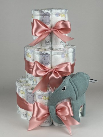 Luiertaart funnies ollie olifant stone groen   donker poeder roze   2