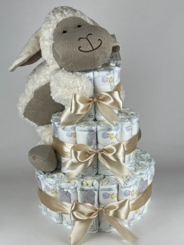 Luiertaart funnies zippies schaap 45cm beige   2