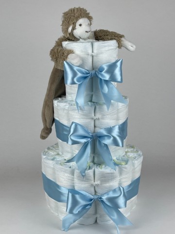 Luiertaart happy horse tuttle aap mickey clay bruin   blauw 2