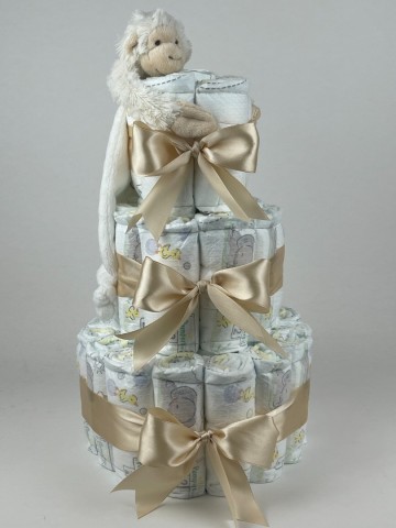 Luiertaart happy horse tuttle aap mickey ivory   beige   2