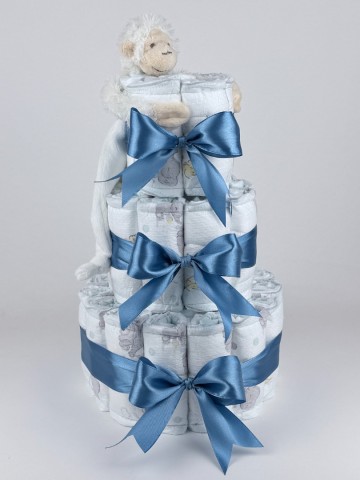 Luiertaart happy horse tuttle aap mickey ivory   diep vaal blauw   2