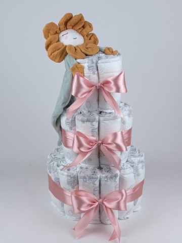 Luiertaart happy horse tuttle bloem fleur donker poeder roze   2
