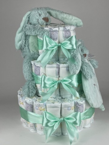 Luiertaart happy horse tuttle en knuffel konijn richie lagoon   groen 64   2