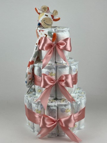 Luiertaart happy horse tuttle giraffe gilles donker poeder roze   2