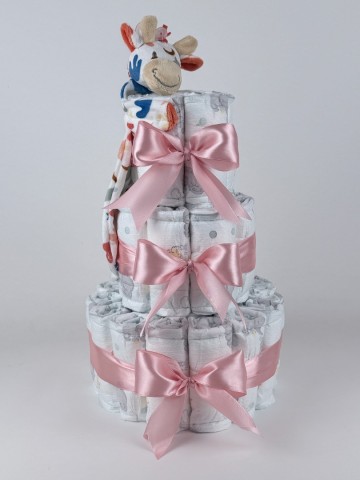 Luiertaart happy horse tuttle giraffe gilles donker poeder roze   3