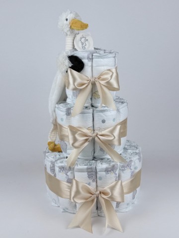 Luiertaart happy horse tuttle stork sky beige   2