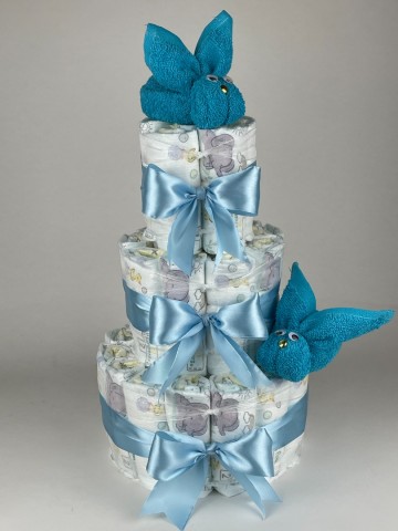 Luiertaart konijnen aqua blauw   blauw   2