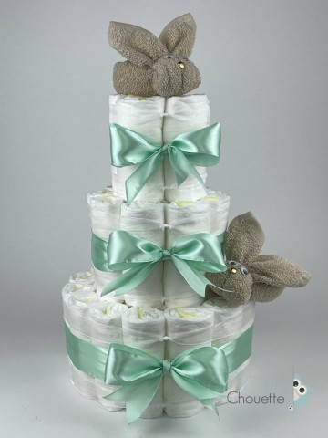 Luiertaart konijnen cream   groen