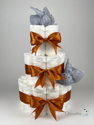 Luiertaart konijnen grijs   koper