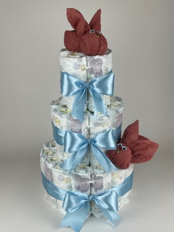 Luiertaart konijnen koper   blauw  2