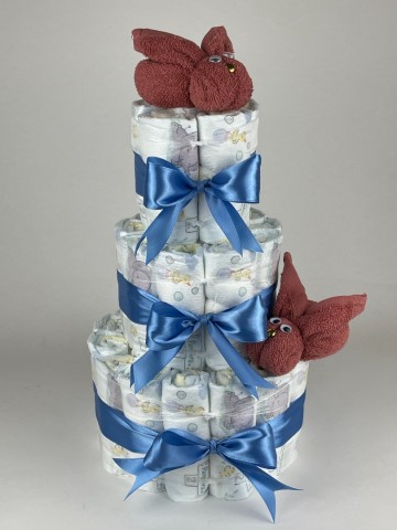 Luiertaart konijnen koper   diep blauw   2