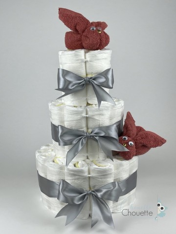 Luiertaart konijnen koper   grijs