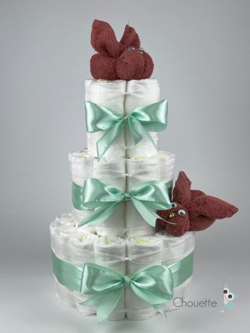 Luiertaart konijnen koper   groen