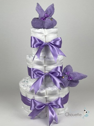 Luiertaart konijnen lavendel   paars