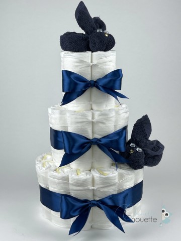 Luiertaart konijnen navy   donker blauw