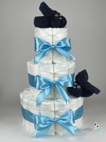 Luiertaart konijnen navy   hemels blauw