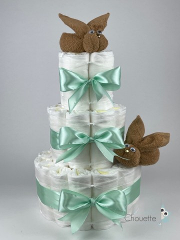 Luiertaart konijnen sand   groen