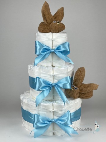 Luiertaart konijnen sand   hemels blauw